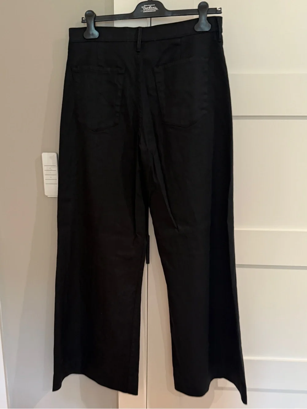 Banana Republic Black Italian Linen Cotton Wide-Leg Jean